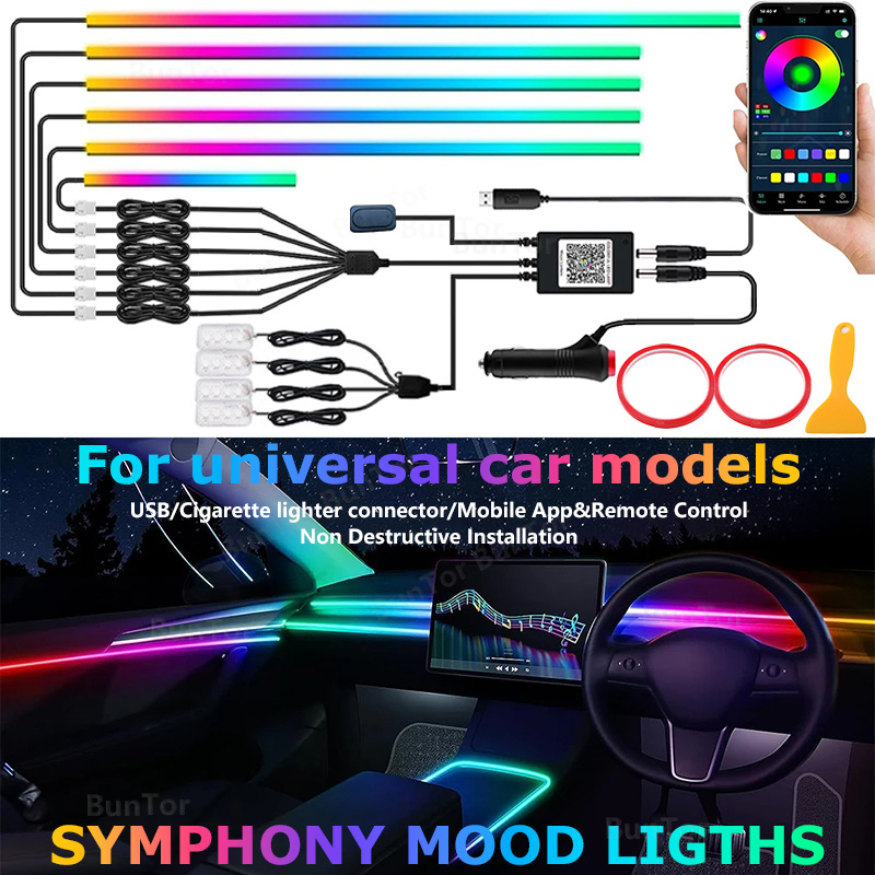 Led El Wire - سيارة المحيطة ضوء/64 ألوان الاكريليك LED