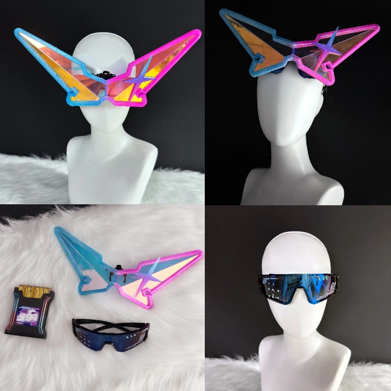 Prop De Cosplay - مجموعة نظارات ملونة لشخصية سيلفر وولف