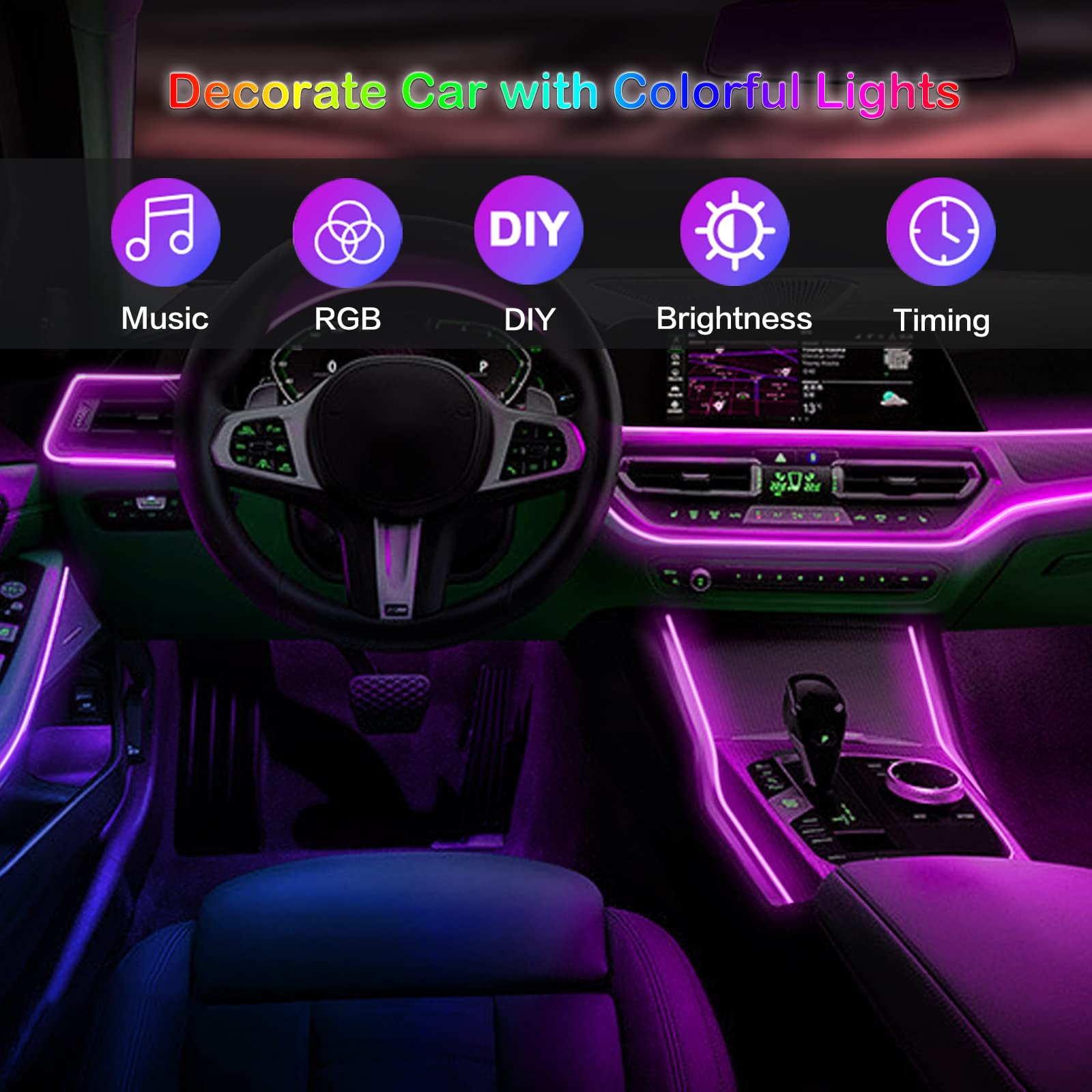 LED سيارة الداخلية المحيطة أضو - مراجعة Led El Wire وسعره